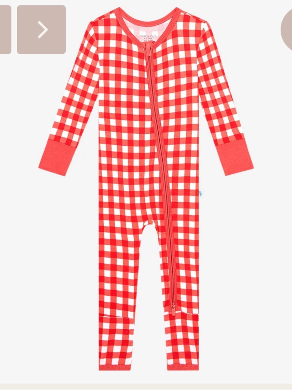 [Posh Peanut] NWT Polly Convertible One Piece - Red Gingham 3-6 Months